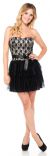 Main image of Strapless Lace Bust Short Party Dress with Tiered Skirt